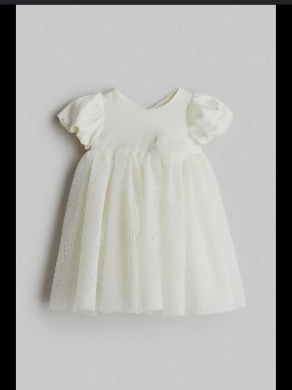 Girls' Ivory Tulle Party Dress with Puff Sleeves H&M